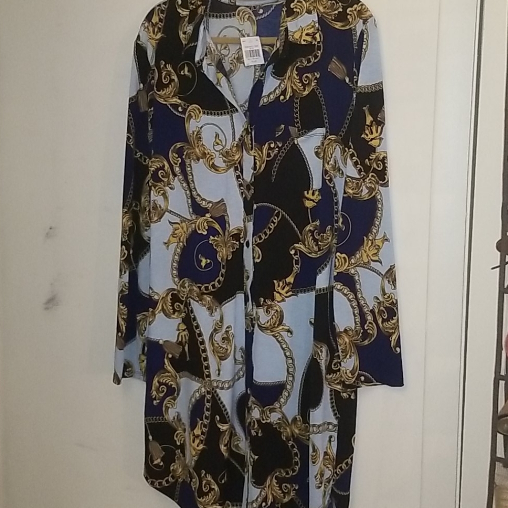 Long Sleeve Shirt Buttons Dress